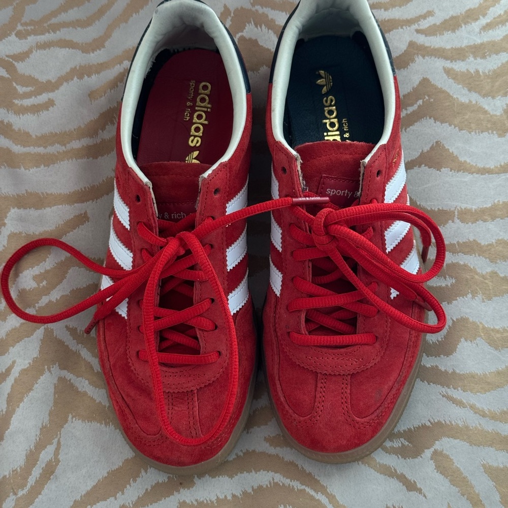 Adidas x Sporty & Rich Handball Spezial – Red Suede US women 7.5